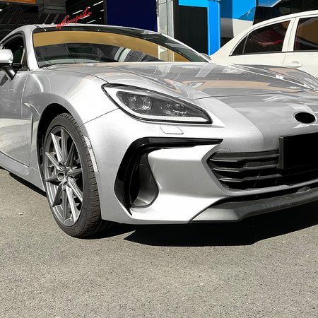 IKON MOTORSPORTS, Front Canards Replacement Compatible With 2022-2025 Subaru BRZ, IKON Style Gloss Black ABS Plastic Front Bumper Side Canards Dive Planes Fin 2PCS