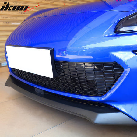 IKON MOTORSPORTS Front Bumper Grille, Compatible with 2022-2025 Subaru BRZ ZD8, GR Honeycomb Style Gloss Black ABS Plastic Replacement Front Bumper Grill Assembly