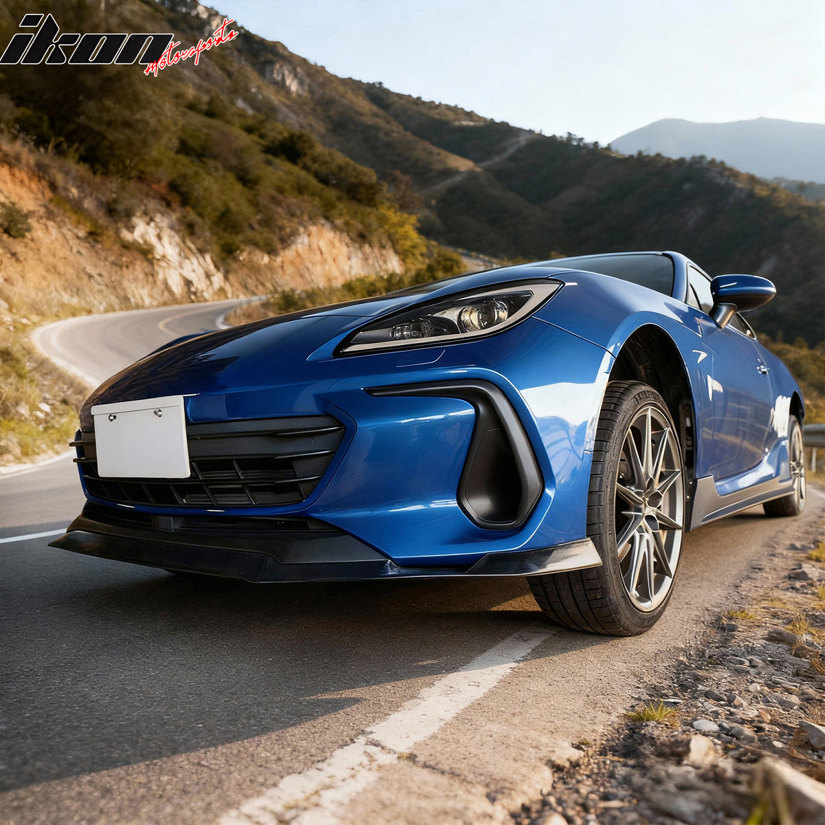 IKON MOTORSPORTS Front Bumper Lip, Compatible with 2022-2025 Subaru BRZ, IKFM Style PU Polyurethane Air Dam Chin Spoiler Protector Splitter 1PCS