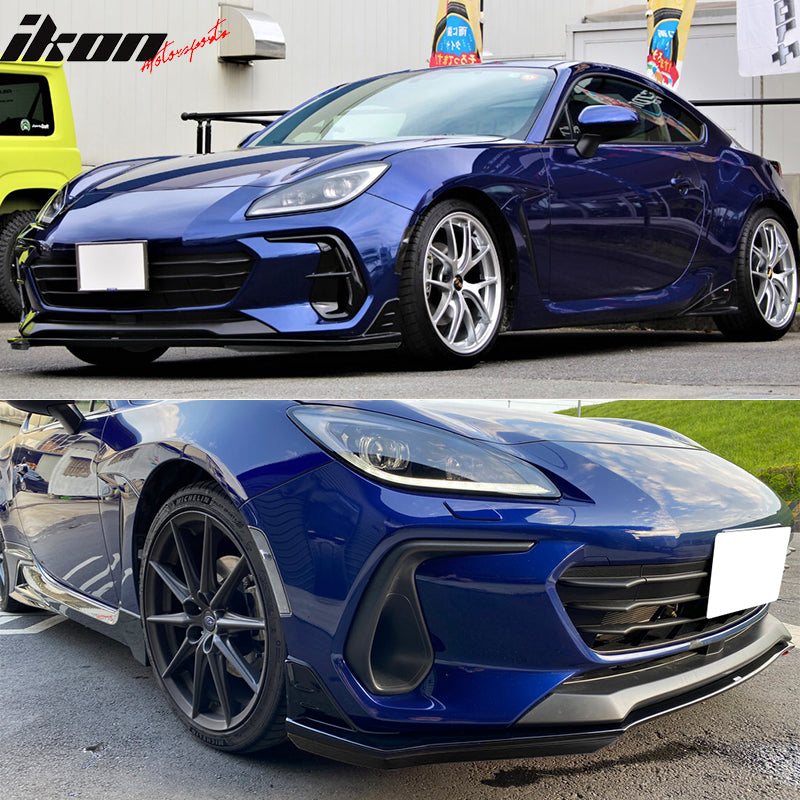 Fits 22-25 Subaru BRZ Coupe STI Style Front Bumper Lip + 2PCS EPDM Lip Protector