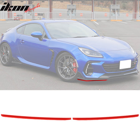 Fits 22-25 Subaru BRZ Coupe 2-Door STI Front Bumper Lip + EPDM Red Lip Protector
