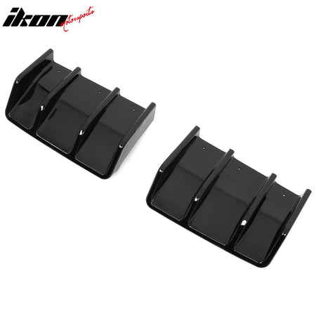 Fits 22-26 Toyota GR86/Subaru BRZ JDM Style Gloss Black PP 2PC Rear Diffuser Fin