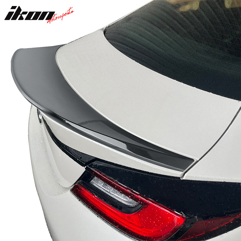 IKON MOTORSPRTS, Trunk Spoiler Compatible With 2022-2026 Subaru BRZ & Toyota GR86, Gloss Black ABS Plastic TRD Style Rear Duckbill Spoiler Wing Tail Trim Lip