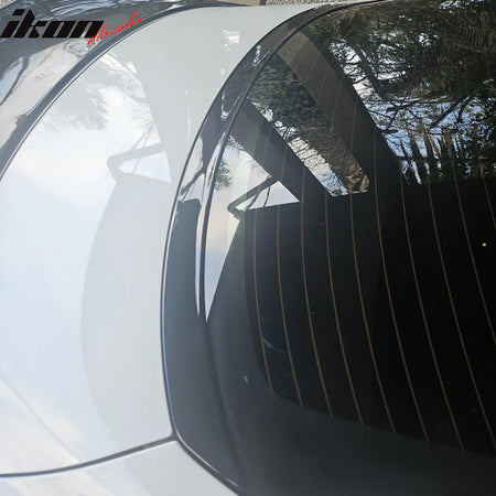 IKON MOTORSPORTS, Trunk Spoiler Compatible with 2022-2026 Subaru BRZ & Toyota GR86, D Style Unpainted Black ABS Plastic Rear Trunk Lid Spoiler Wing Lip
