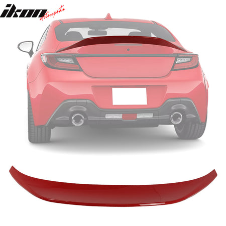 Fits 22-26 Toyota GR86/Subaru BRZ #DCK Red V Style Roof TRD Trunk Spoiler ABS