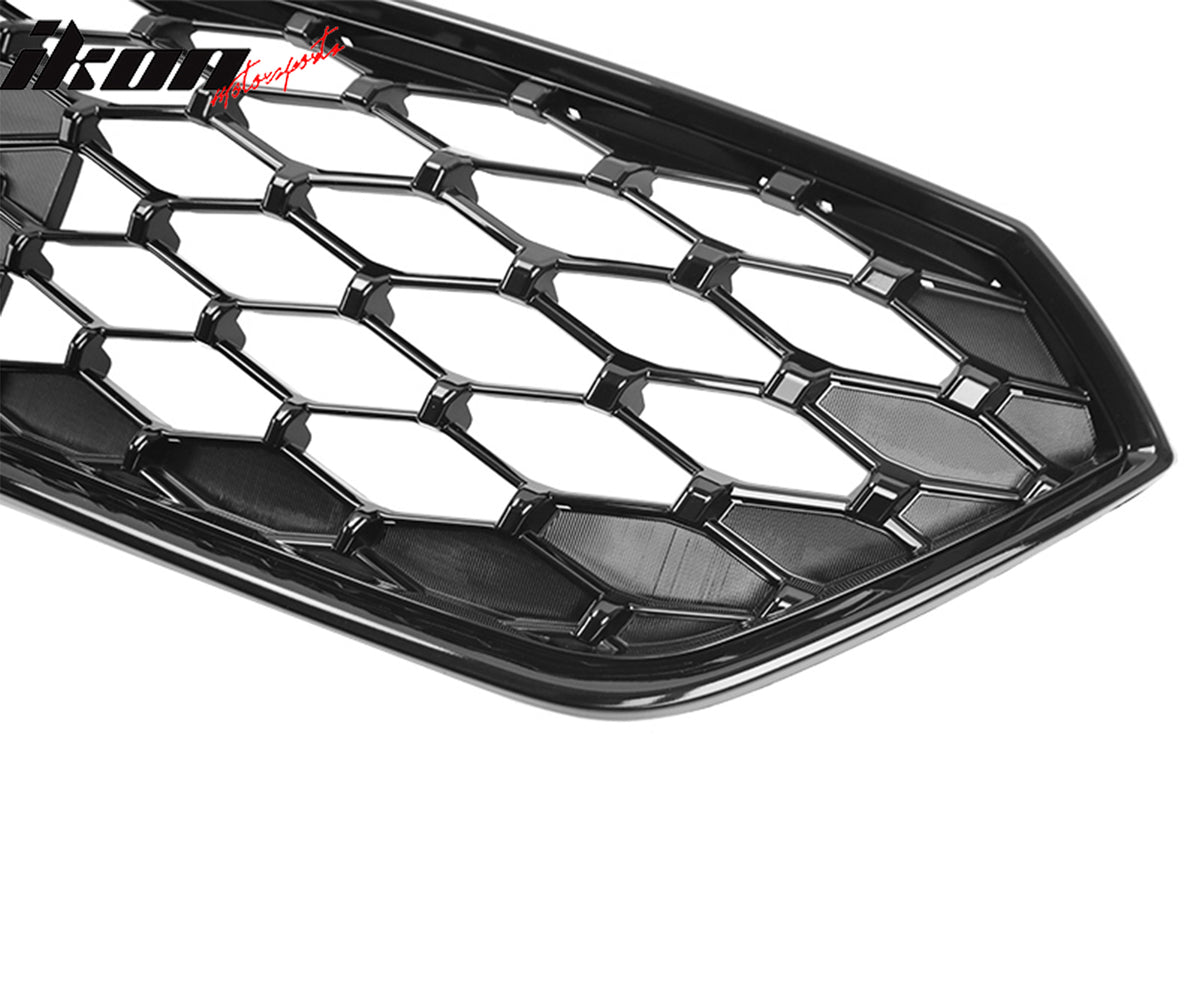 Fits 22-25 Subaru WRX 4DR JMD 2 Style Front Bumper Upper Grille ABS Gloss Black