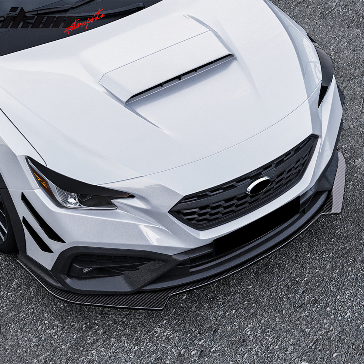 Fits 22-25 Subaru WRX IKON Front Bumper Lip Chin Splitter PP Carbon Fiber Print