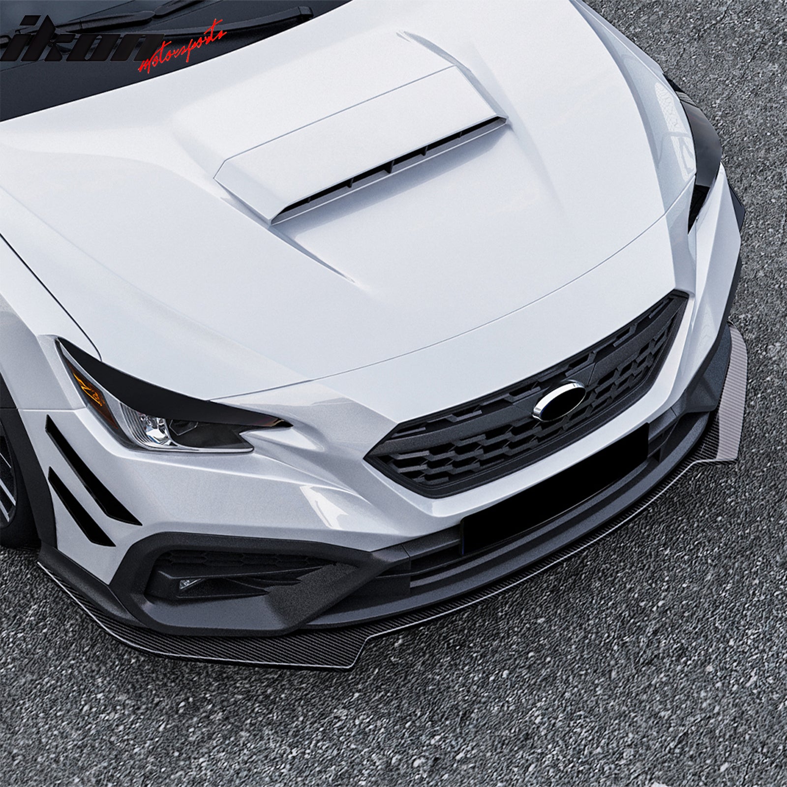 Fits 22-25 Subaru WRX IKON Front Bumper Lip Chin Splitter PP Carbon Fiber Print