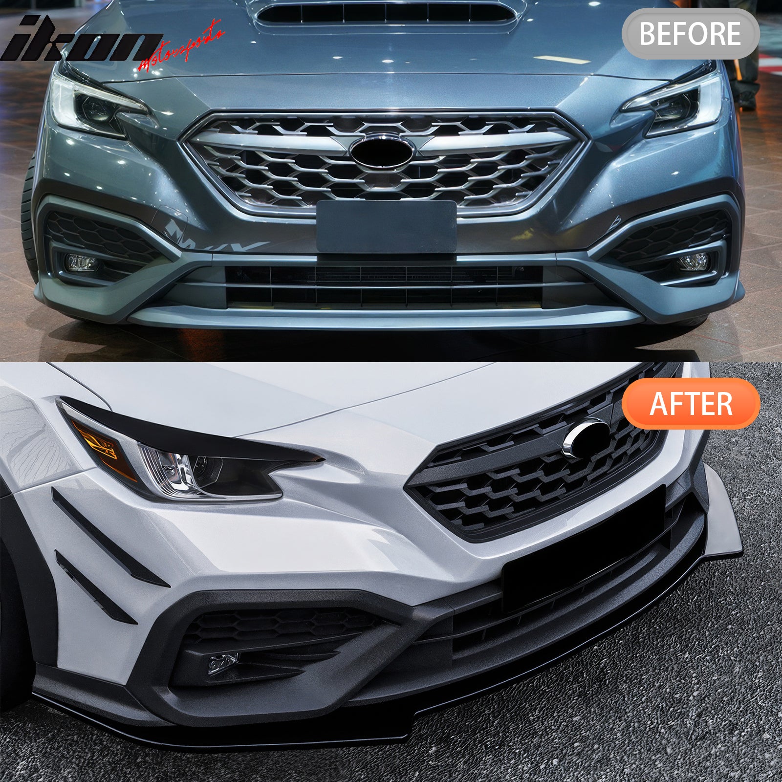 Fits 22-25 Subaru WRX IKON Front Bumper Lip Chin Splitter PP Carbon Fiber Print