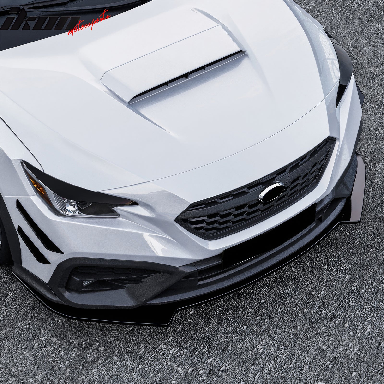 Fits 22-25 Subaru WRX IKON Style Front Bumper Lip Chin Splitter PP Gloss Black