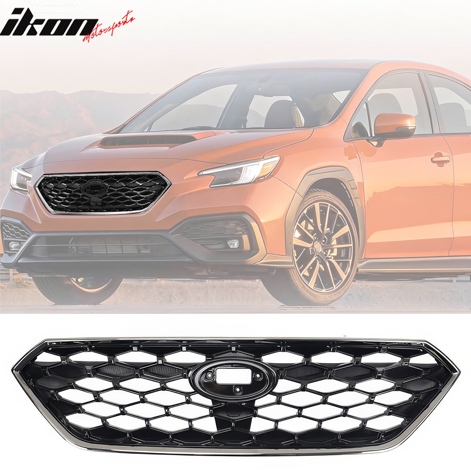Fits 22-25 Subaru WRX VB JDM1 Style Front Upper Grille Gloss Black