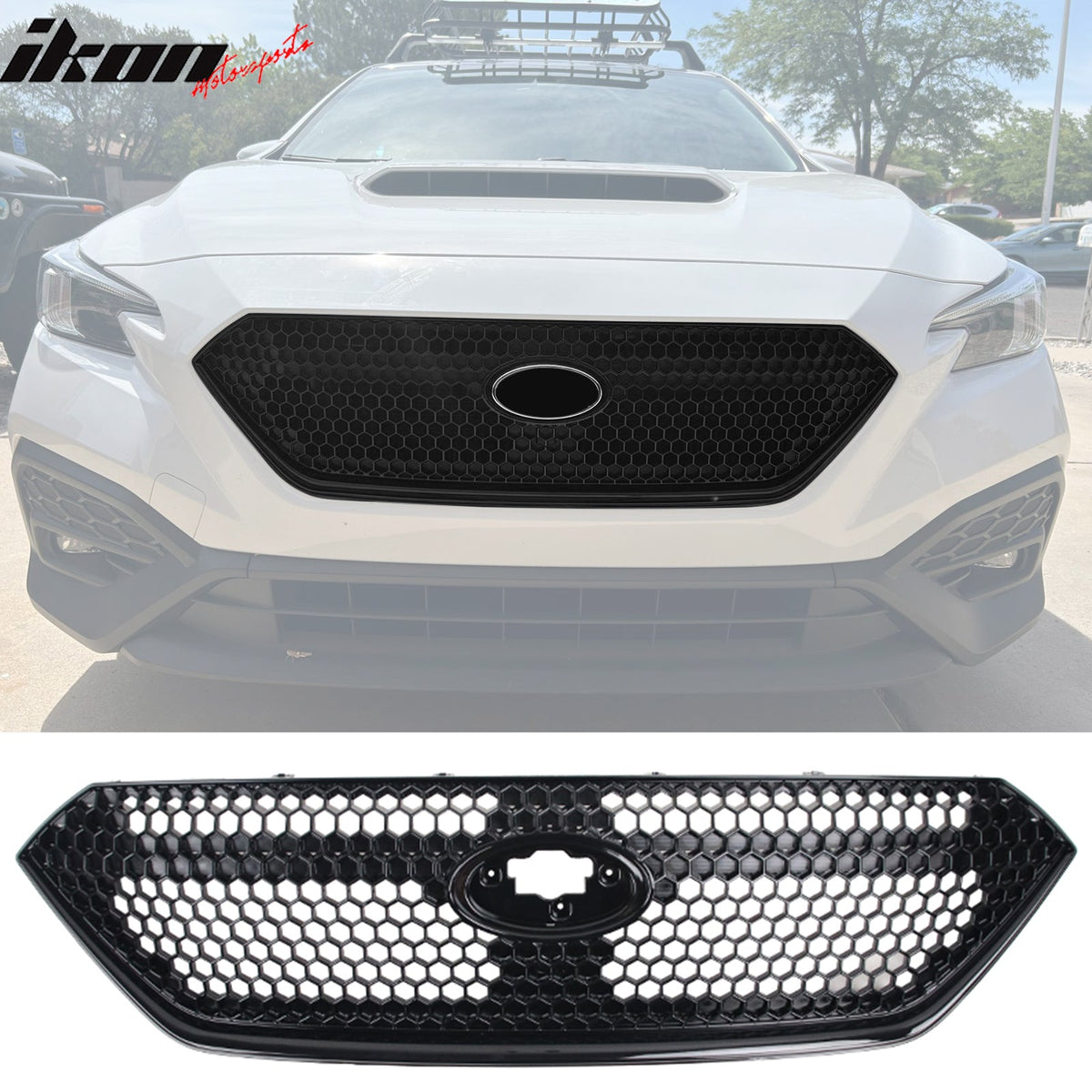 2022 - 2025 Subaru WRX Gloss Black Honeycomb Front Bumper Grille ABSHoneycomb StyleIkon Motorsports