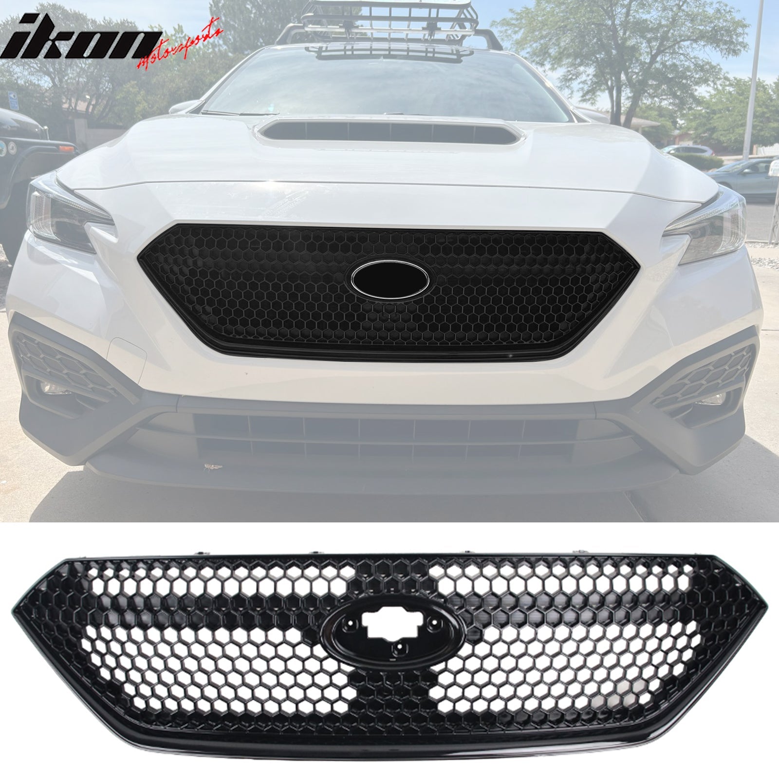 2022 - 2025 Subaru WRX Gloss Black Honeycomb Front Bumper Grille ABSHoneycomb StyleIkon Motorsports