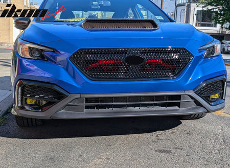 Fits 22-26 Subaru WRX Honeycomb Style Front Bumper Upper Grille ABS Gloss Black