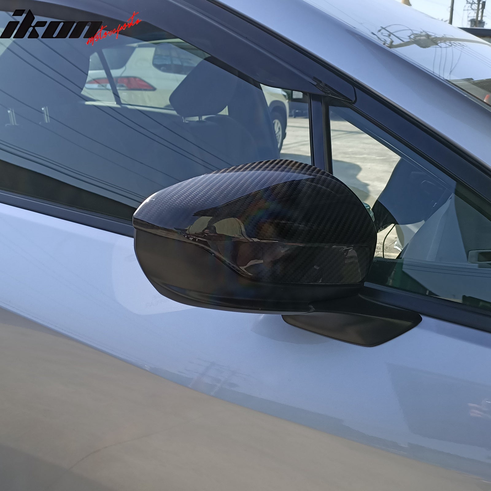 IKON MOTORSPORTS, Mirror Covers Compatible With 2022-2025 Subaru WRX All Models, Real Carbon Fiber Left Right Rear View Side Mirror Cover Cap Overlay Trim 2PCS 1Pair