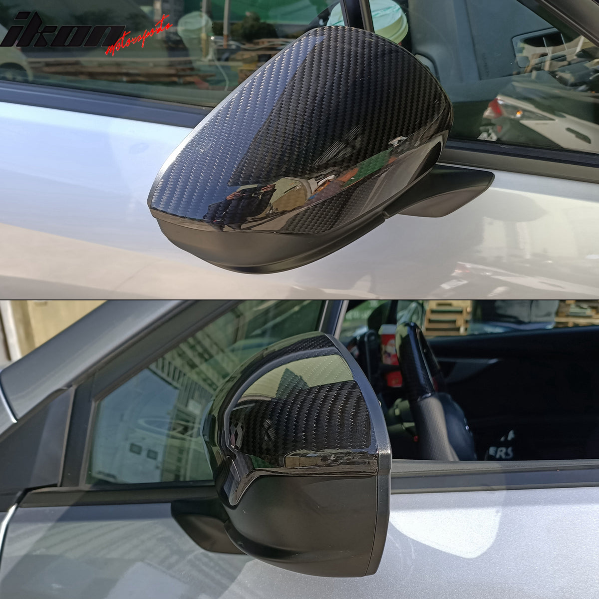 Fits 22-25 Subaru WRX 5th Rear View Mirror Covers Trim Added on Carbon Fiber CF