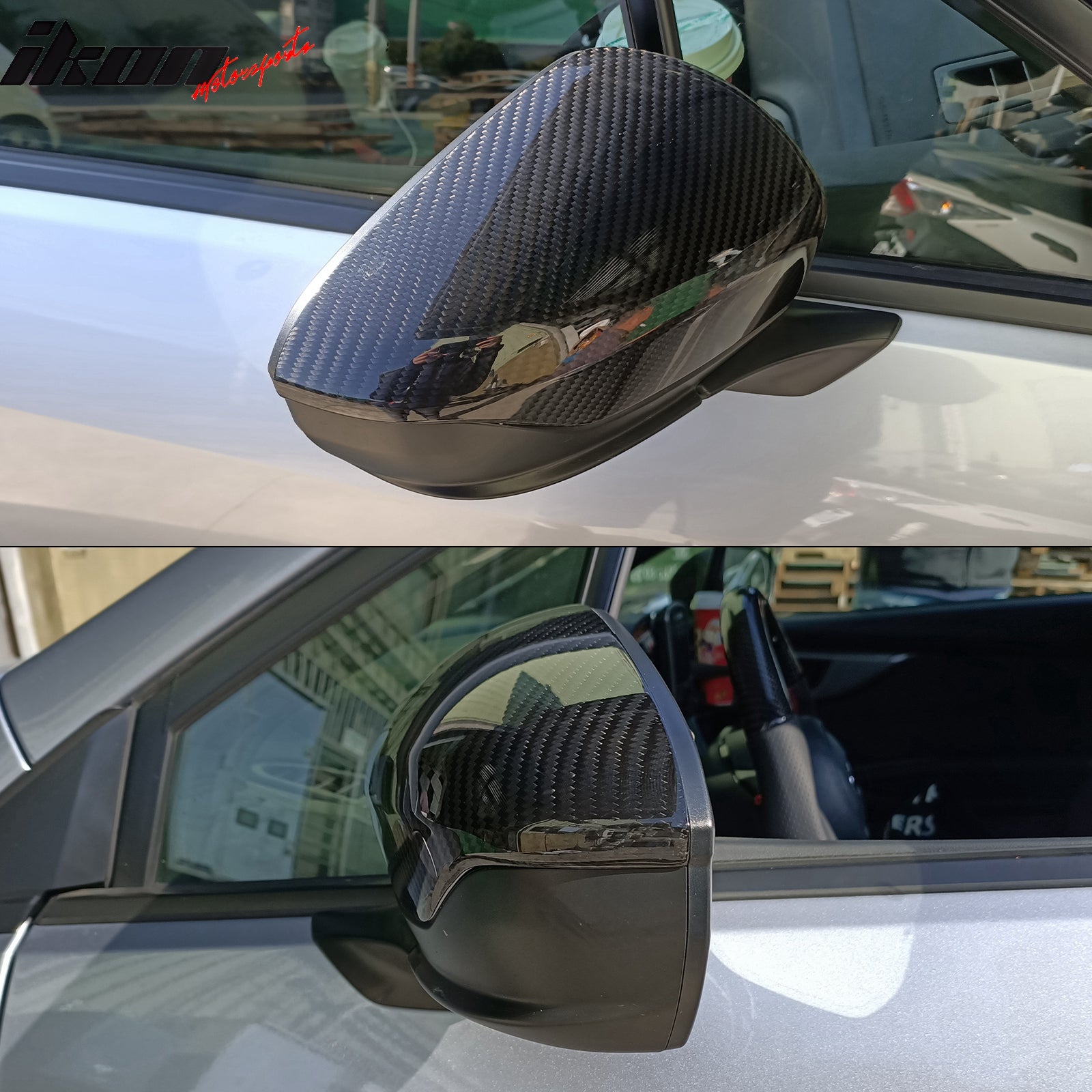 Fits 22-25 Subaru WRX 5th Rear View Mirror Covers Trim Added on Carbon Fiber CF