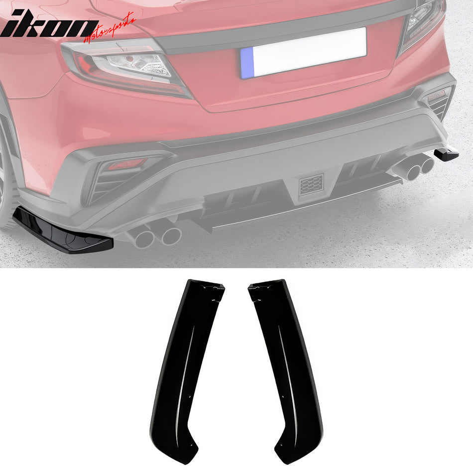 2022-2026 Subaru WRX STI Style Rear Bumper Lip Aprons Gloss Black ABS