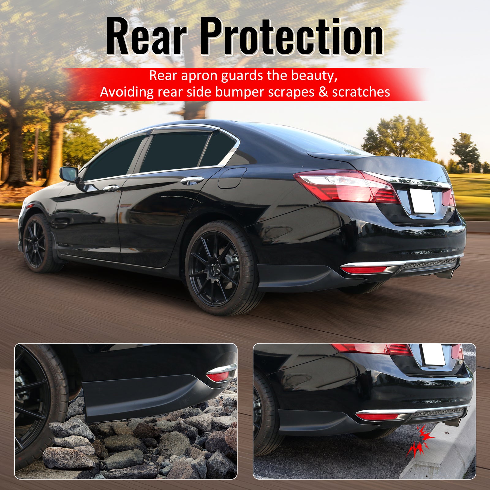 Fits 22-26 Subaru WRX Gloss Black STI Style Rear Bumper Side Corner Aprons Cap