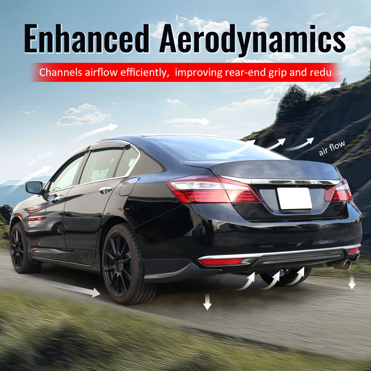 Fits 22-26 Subaru WRX Gloss Black STI Style Rear Bumper Side Corner Aprons Cap