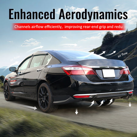 Fits 22-26 Subaru WRX Gloss Black STI Style Rear Bumper Side Corner Aprons Cap