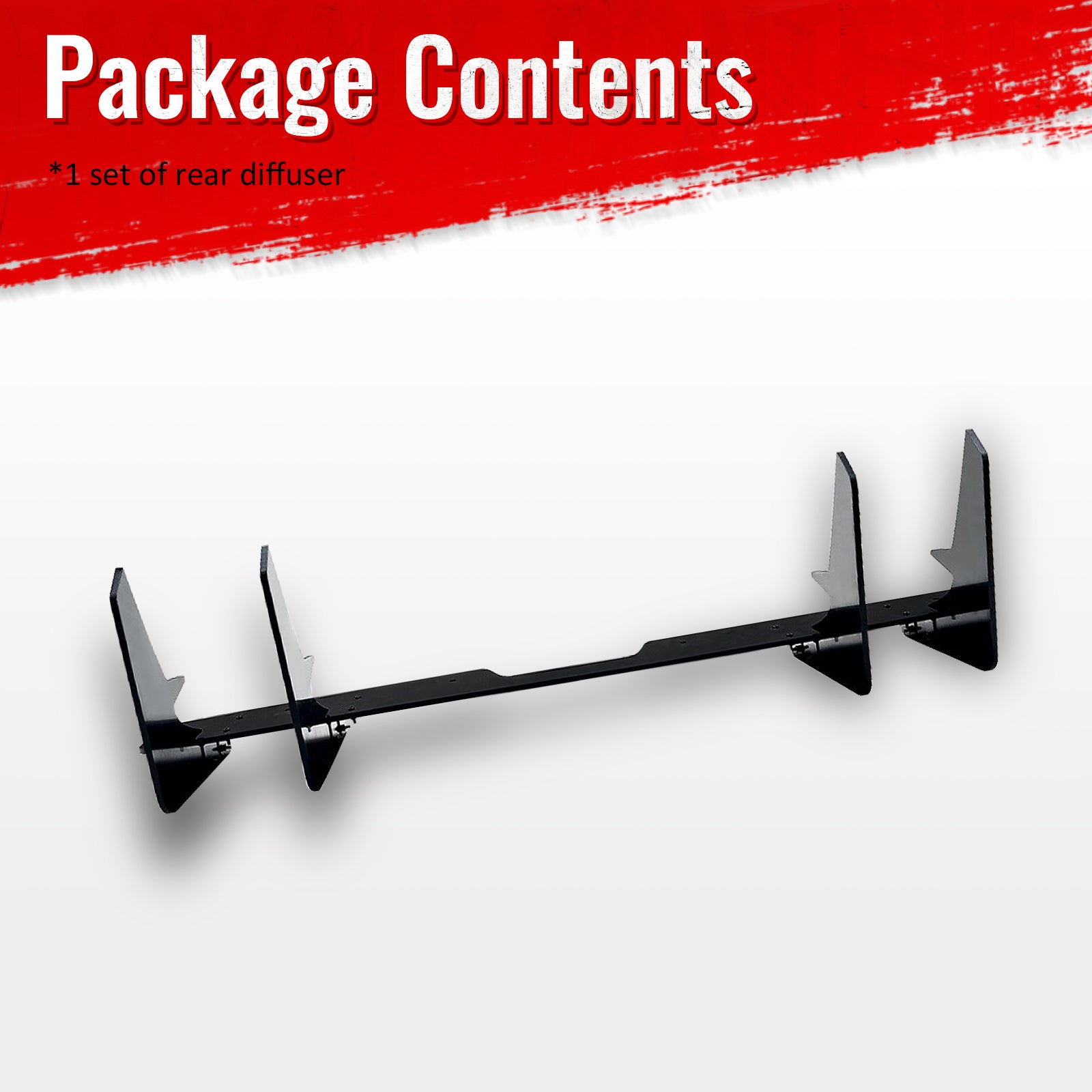 Fits 22-26 Subaru WRX IKON Style Rear Bumper Diffuser W/ 4-Fin ABS Gloss Black