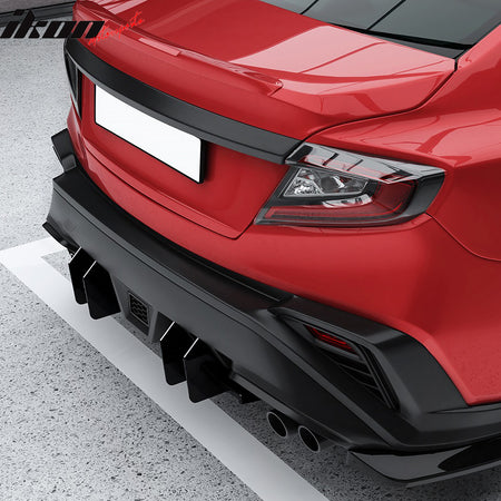 Fits 22-26 Subaru WRX IKON Style Rear Bumper Diffuser W/ 4-Fin ABS Gloss Black