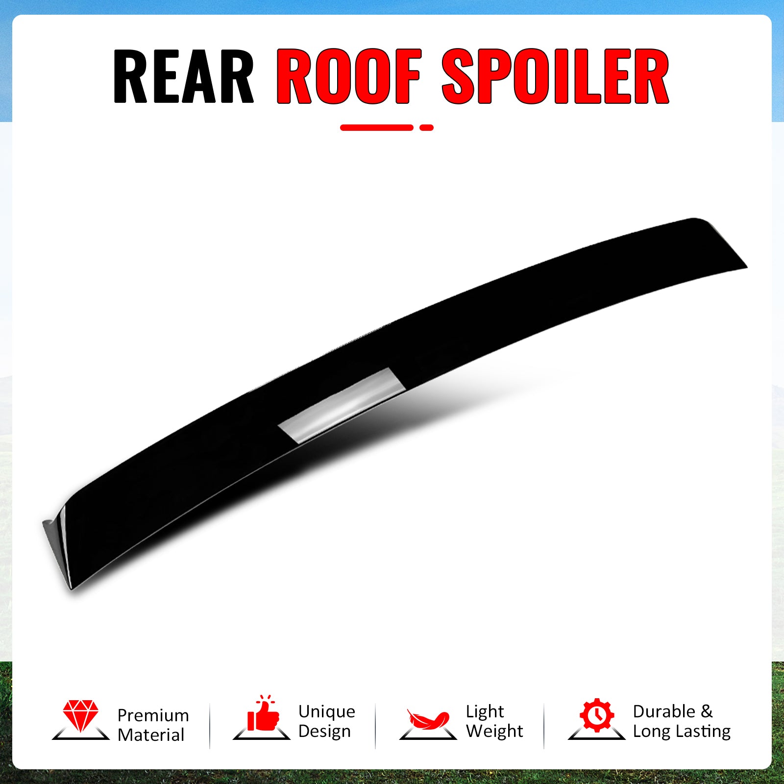 Fits 22-25 Subaru WRX 5th Gen IKON Gloss Black Rear Window Roof Spoiler Wing ABS