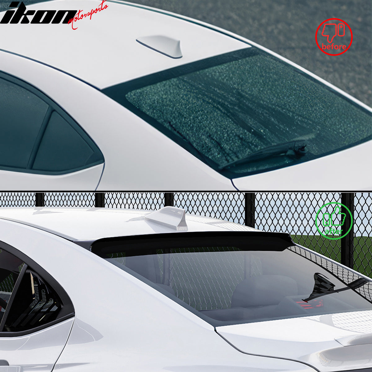 Fits 22-25 Subaru WRX 5th Gen IKON Gloss Black Rear Window Roof Spoiler Wing ABS