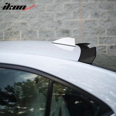 IKON MOTORSPRTS, Roof Spoiler Compatible With 2022-2025 Subaru WRX 5th, Painted Matte Black ABS Plastic V Style Rear Top Window Visor Wing Trim, 2023