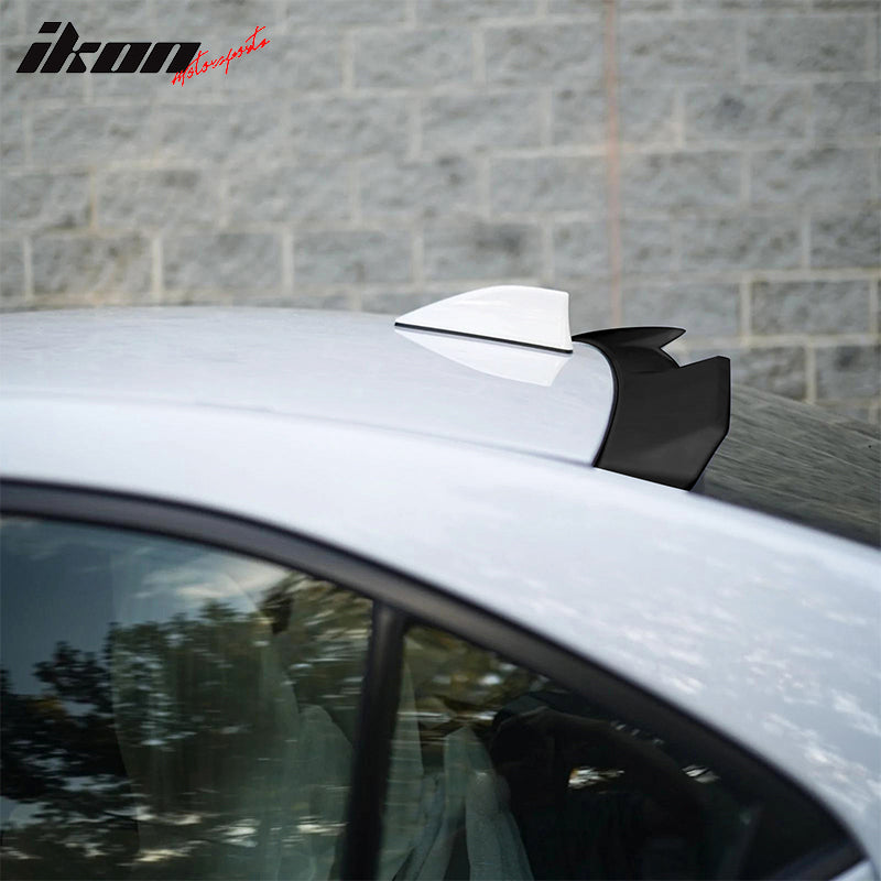 IKON MOTORSPRTS, Roof Spoiler Compatible With 2022-2025 Subaru WRX 5th, Painted Matte Black ABS Plastic V Style Rear Top Window Visor Wing Trim, 2023