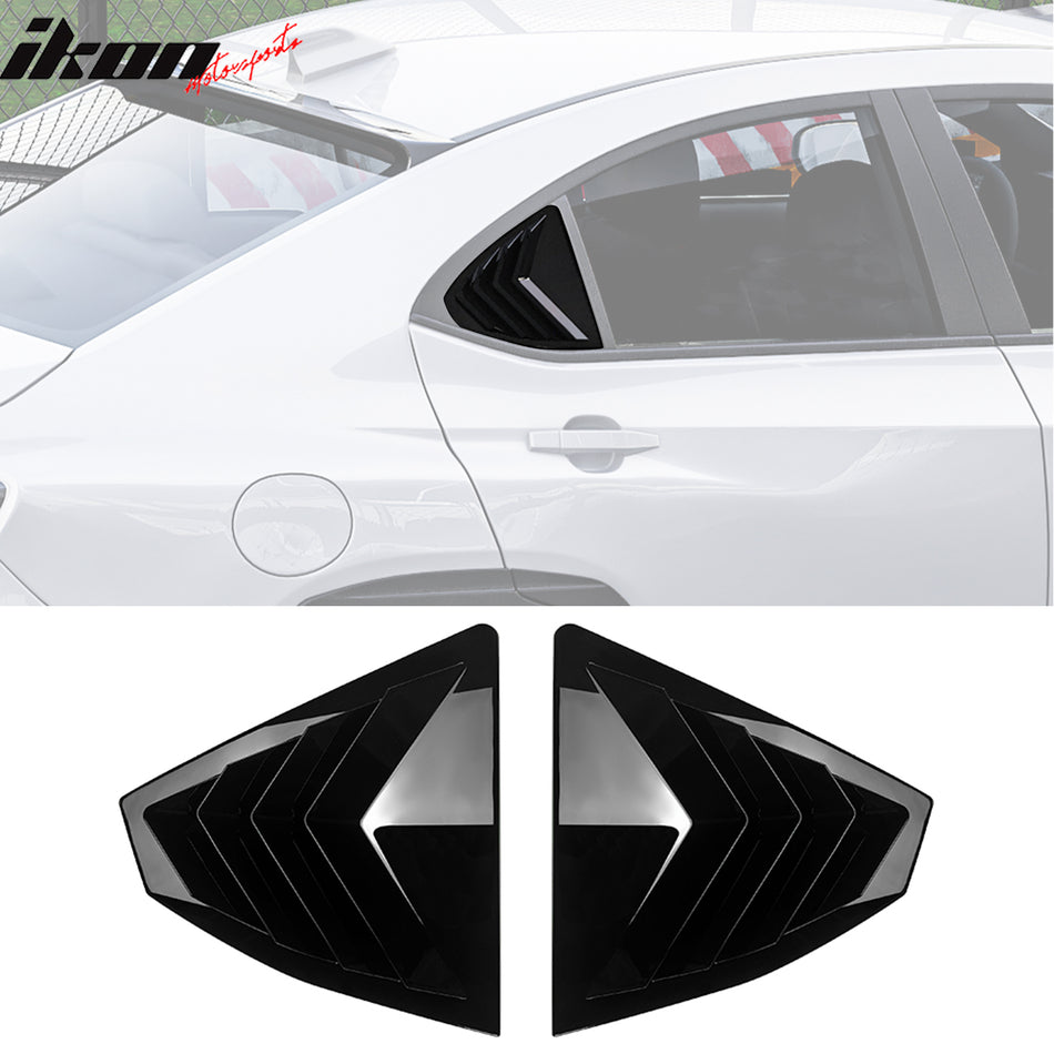 Side Window Louvers for Subaru WRX 2022-2025 Gloss Black IKON Style ABS