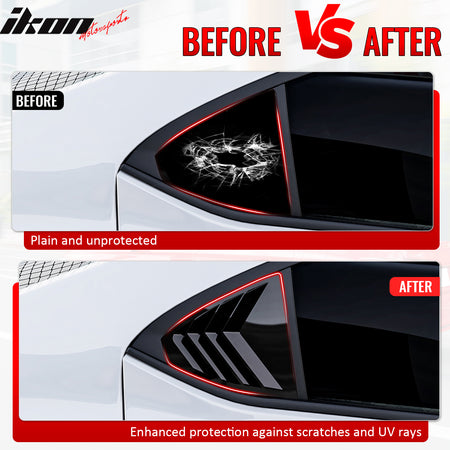 Fits 22-25 Subaru WRX IKON Style Side Window Louvers Vent Covers Gloss Black ABS
