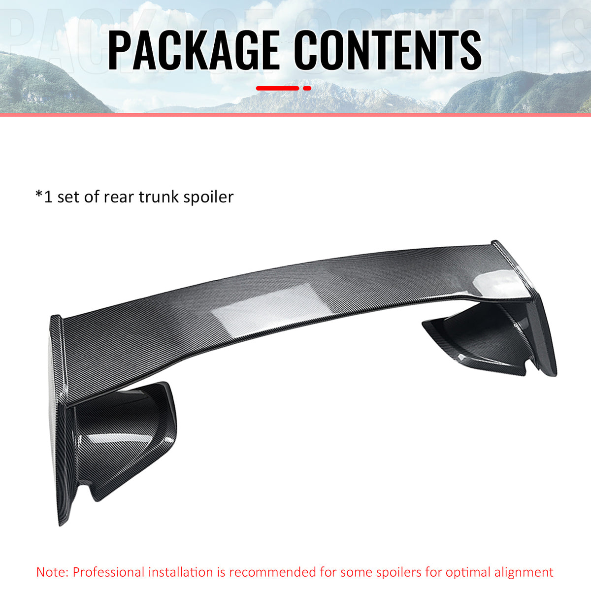 For 22-25 Subaru WRX 5th Gen STI Style Carbon Fiber Print Rear Trunk Spoiler ABS