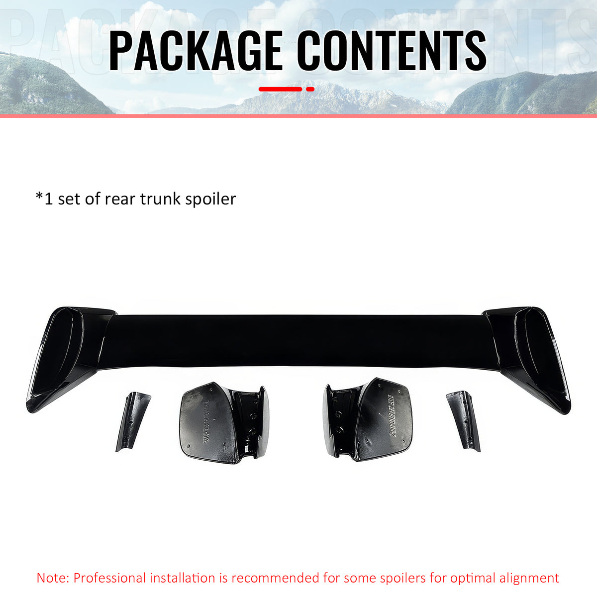 For 22-25 Subaru WRX 5th Sedan STI Style Gloss Black Rear Trunk Spoiler Wing ABS