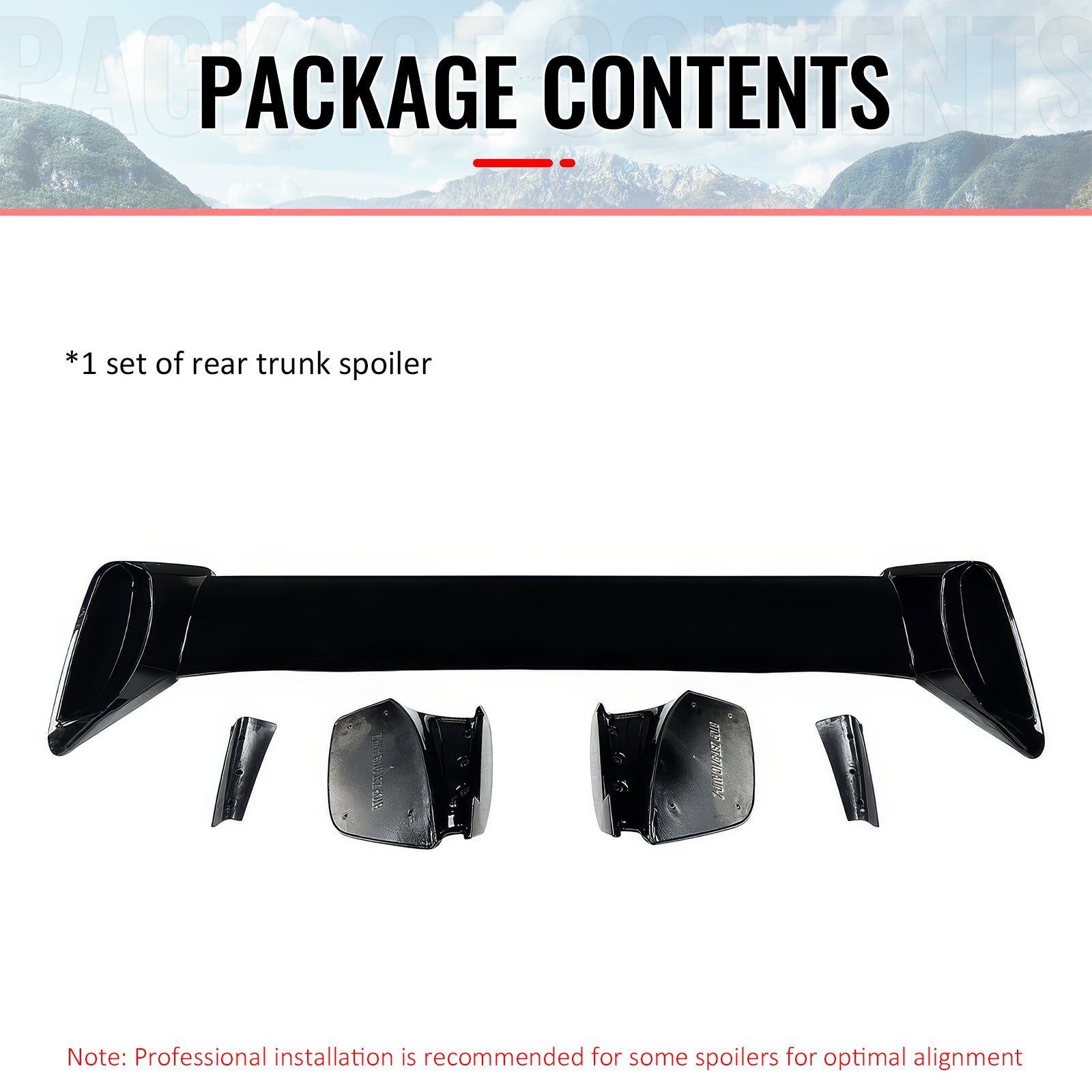 For 22-25 Subaru WRX 5th Sedan STI Style Gloss Black Rear Trunk Spoiler Wing ABS