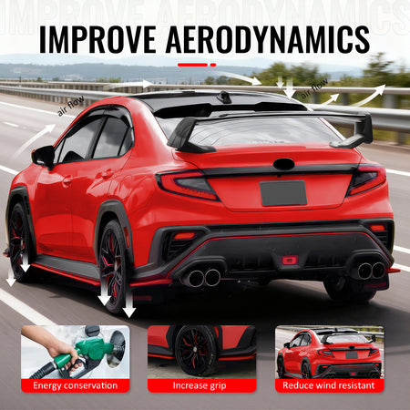 For 22-25 Subaru WRX 5th Sedan STI Style Gloss Black Rear Trunk Spoiler Wing ABS