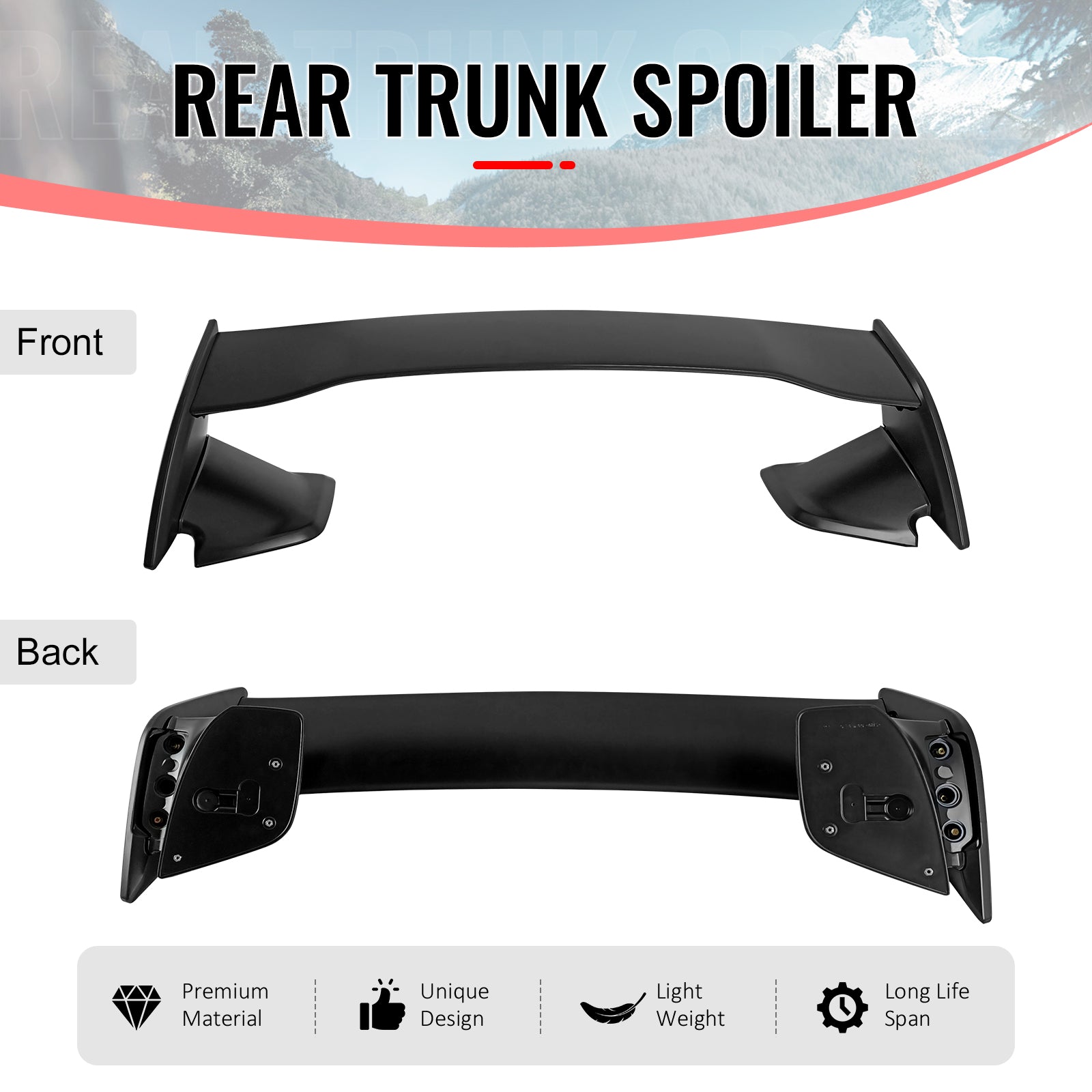 Fits 22-25 Subaru WRX 5th VB Sedan STI Style Rear Trunk Spoiler Unpainted 5PCS