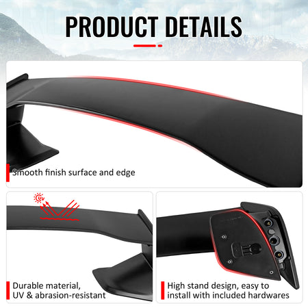 Fits 22-25 Subaru WRX 5th VB Sedan STI Style Rear Trunk Spoiler Unpainted 5PCS