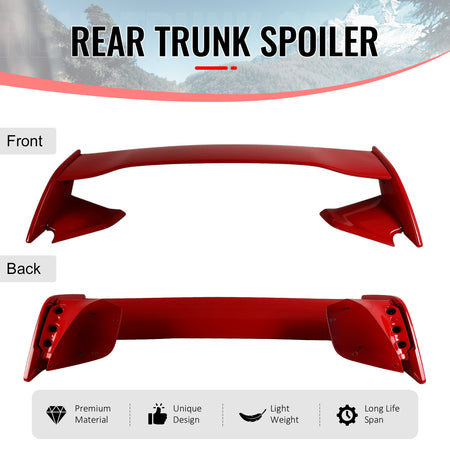 Fits 22-25 Subaru WRX 5th VB STI Style Rear Trunk Spoiler Painted #DCK Red 5PCS