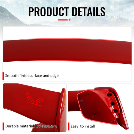 Fits 22-25 Subaru WRX 5th VB STI Style Rear Trunk Spoiler Painted #DCK Red 5PCS