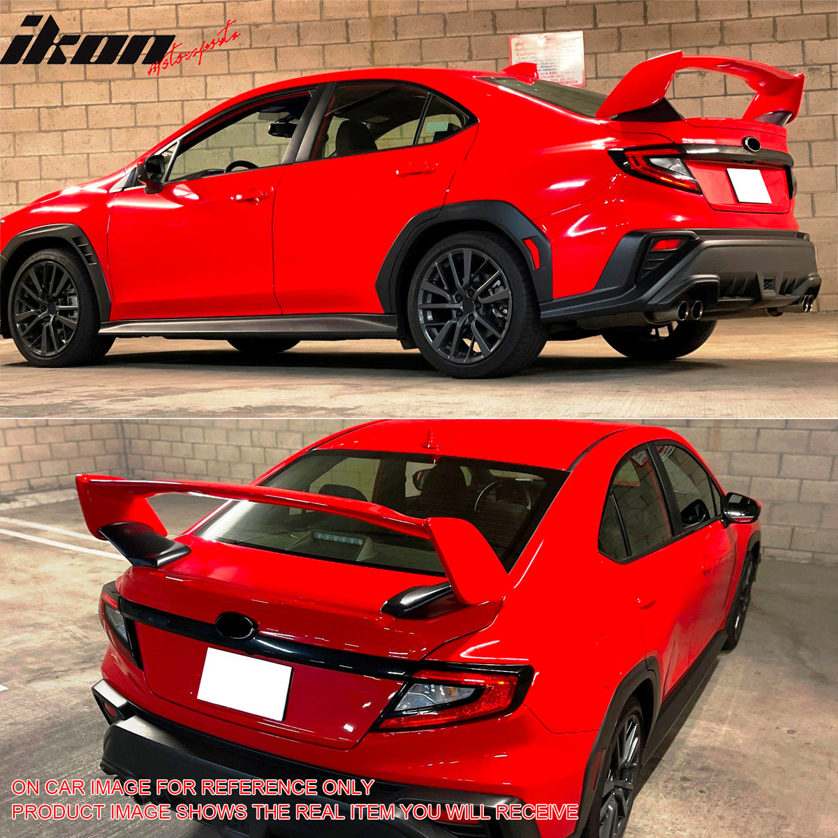 Fits 22-25 Subaru WRX 5th VB STI Style Rear Trunk Spoiler Painted #DCK Red 5PCS