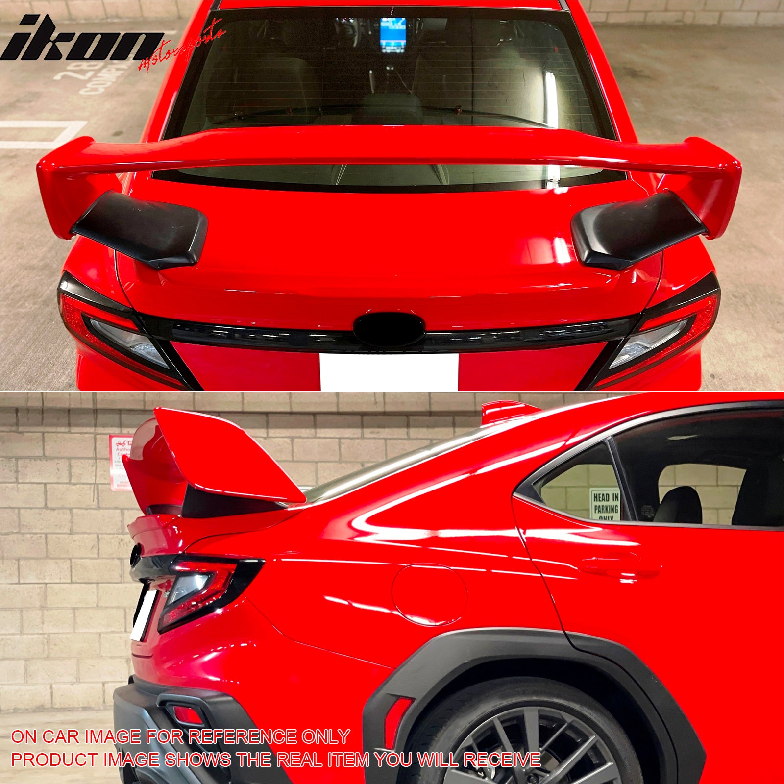 Fits 22-25 Subaru WRX 5th VB STI Style Rear Trunk Spoiler Painted #DCK Red 5PCS