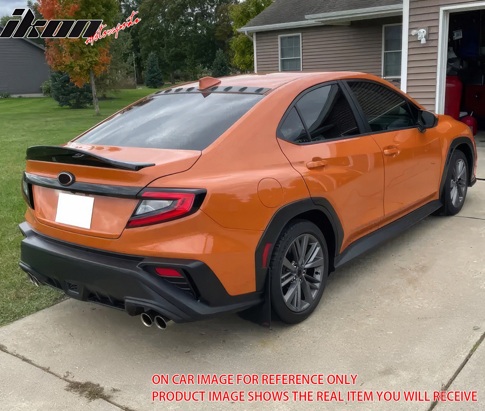 IKON MOTORSPORTS, Trunk Spoiler Compatible with 2022-2025 Subaru WRX All Models, R Style Matte Black ABS Plastic Rear Trunk Lid Spoiler Wing Lip