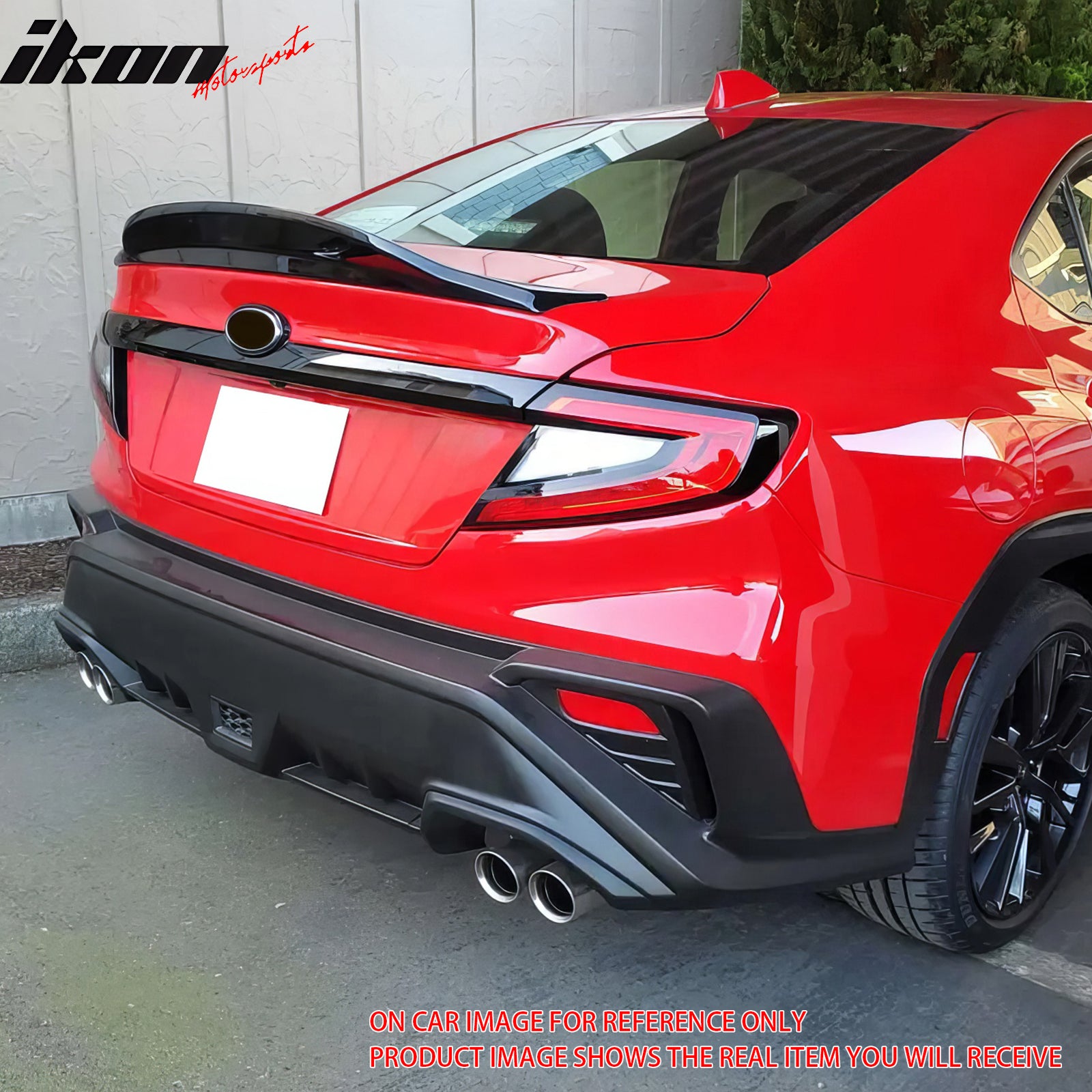 IKON MOTORSPORTS, Trunk Spoiler Compatible with 2022-2025 Subaru WRX All Models, R Style Carbon Fiber Print ABS Plastic Rear Trunk Lid Spoiler Wing Lip
