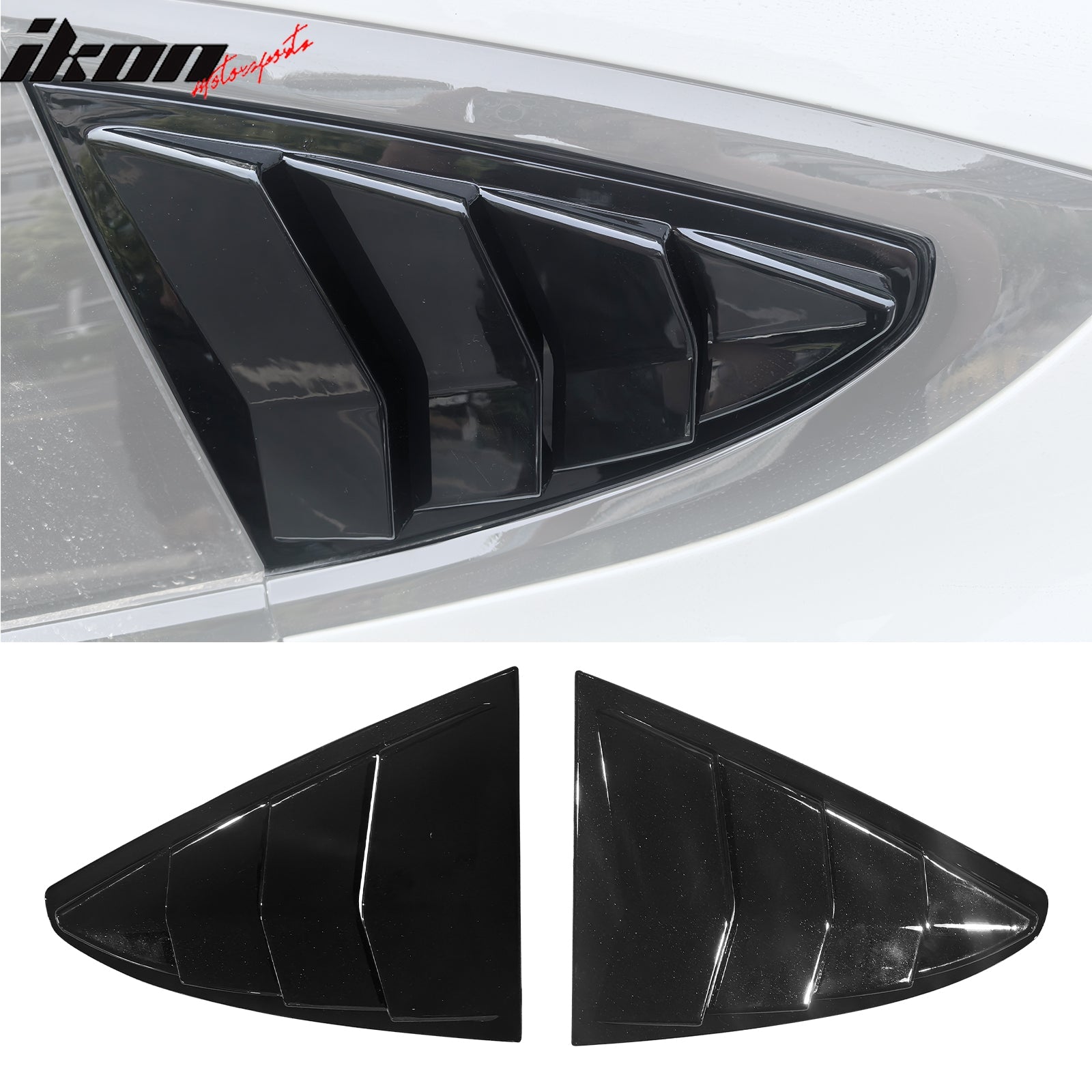 2022 - 2025 Tesla Model X IKON Style Gloss Black Side Window Louvers ABSGloss BlackIkon Motorsports