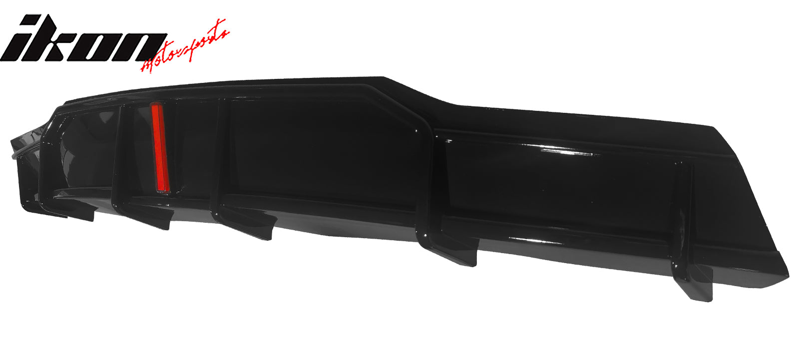 Fits 22-25 Tesla Model X IKON Style Rear Bumper Lip Diffuser W/LED Gloss Black
