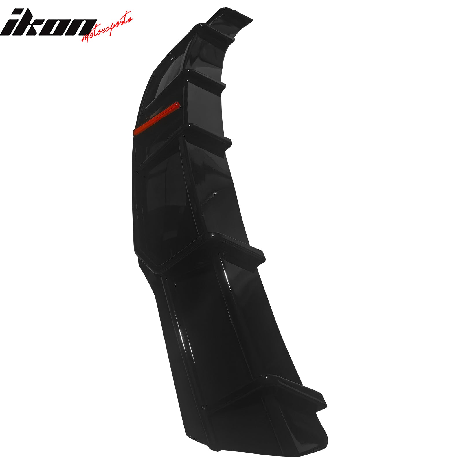 Fits 22-25 Tesla Model X IKON Style Rear Bumper Lip Diffuser W/LED Gloss Black