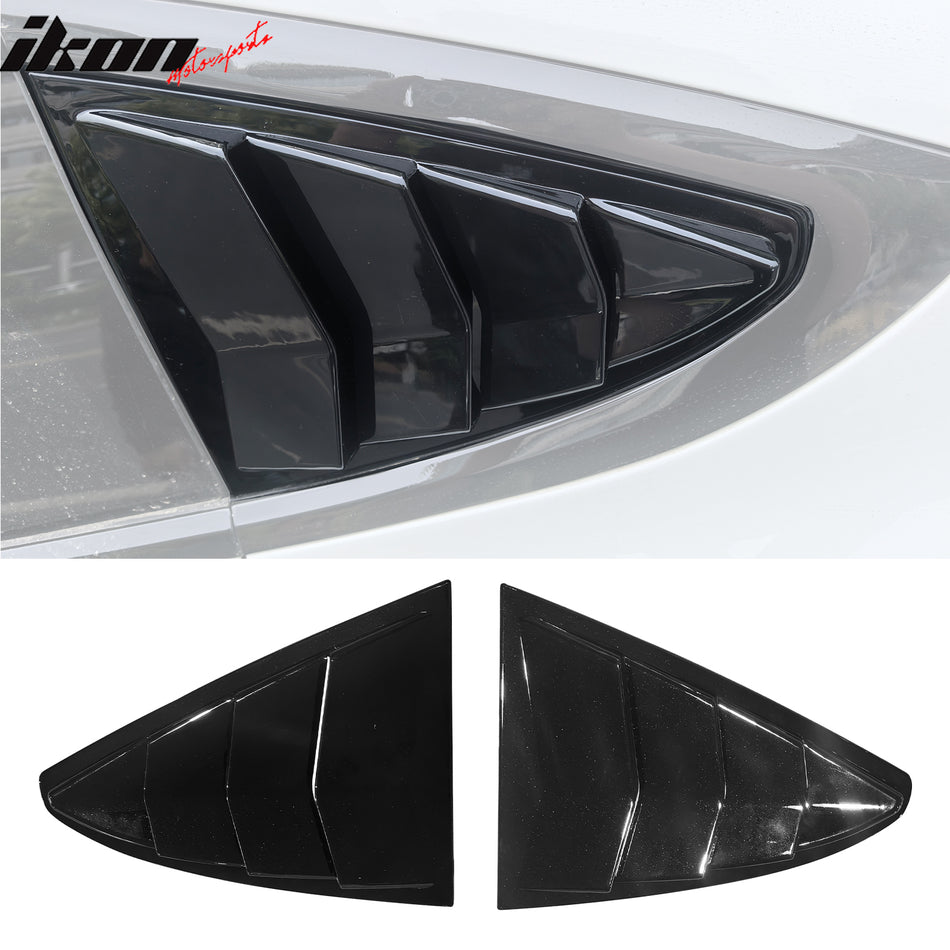 2022-2025 Tesla Model X IKON Style Gloss Black Side Window Louvers ABS
