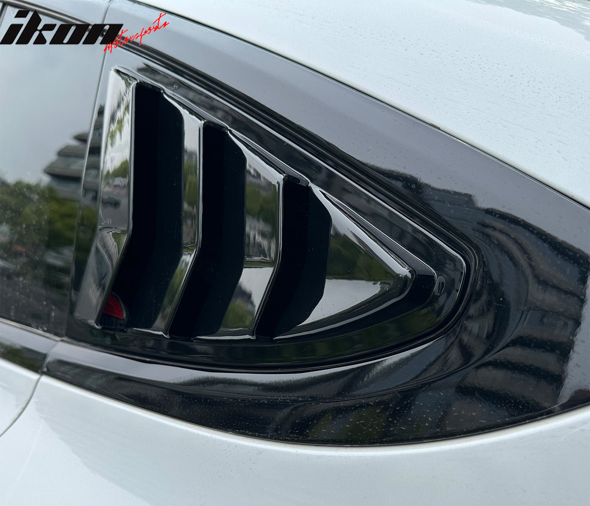 Fits 22-25 Tesla Model X IKON Style 2PCS Side Window Louvers Scoop Gloss Black